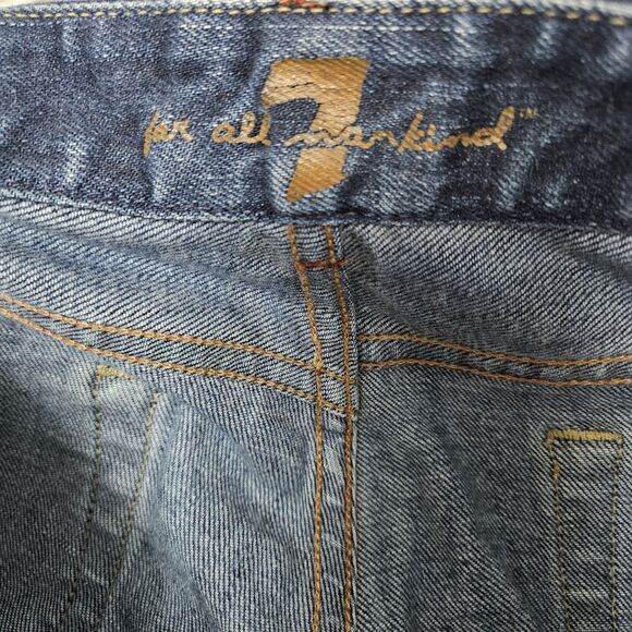 7 For All Mankind A-Pocket Flare Jeans Women's 32 (34x31.5) Low Rise Denim GUC - Picture 3 of 9